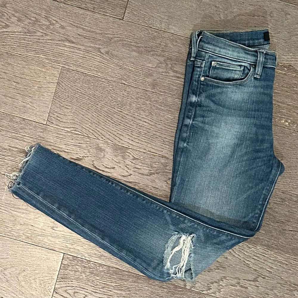 Hudson Jeans Nico Super Skinny Mid Rise Distressed Light Wash Jeans Size 26